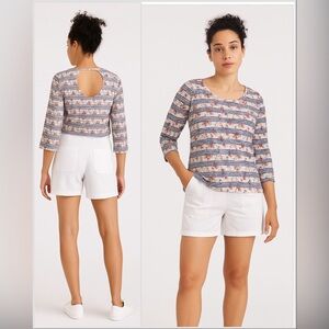 Loop 18 Floral Striped Open-Back Top – Size 25/27